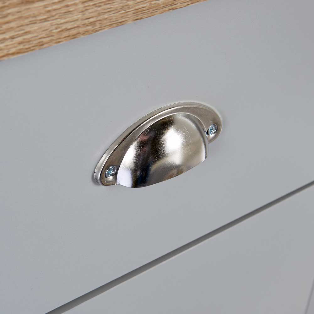 Home Source Avon 2 Drawer Grey Bedside Table Image 4