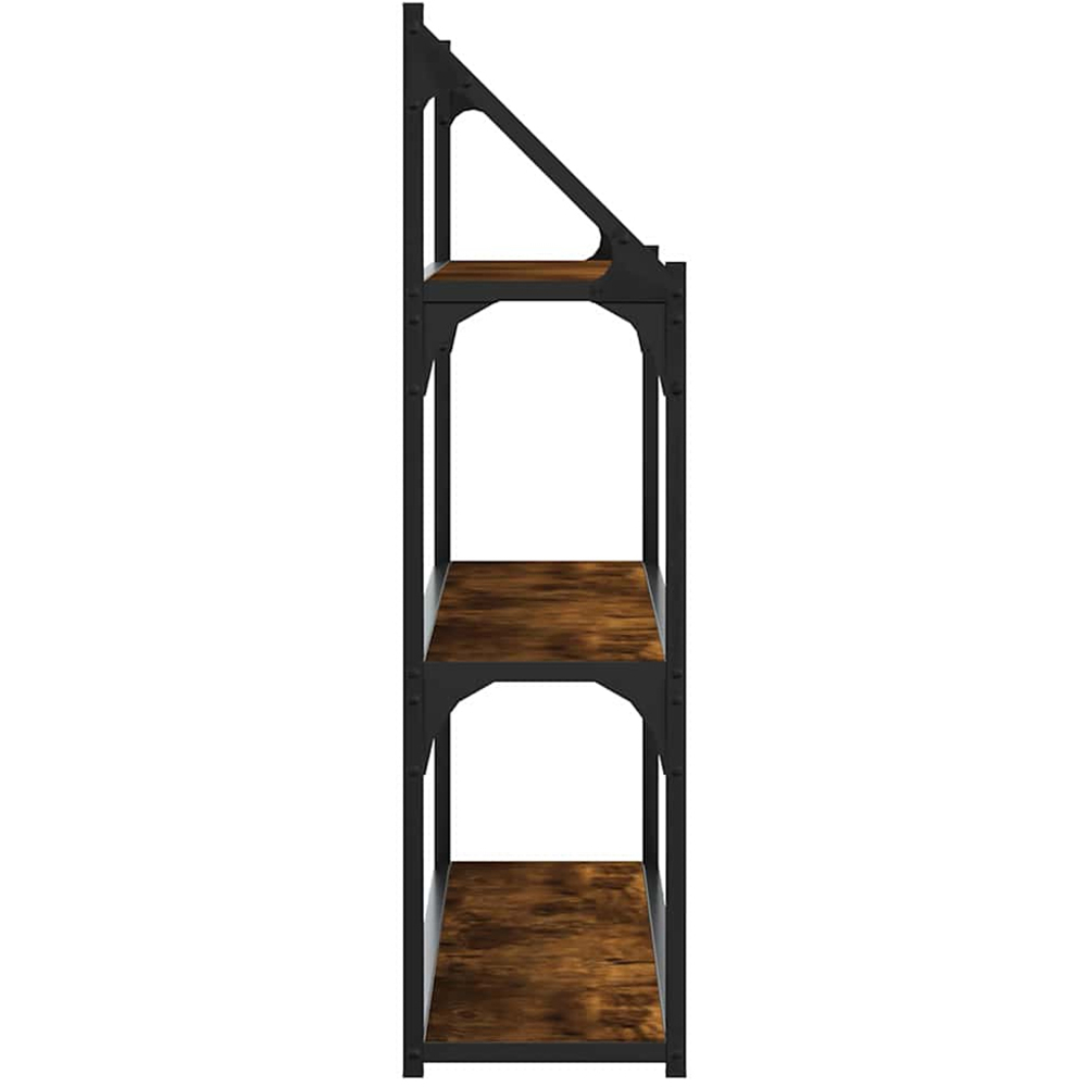 vidaXL 3 Shelf Smoked Oak Wall Shelf Image 4