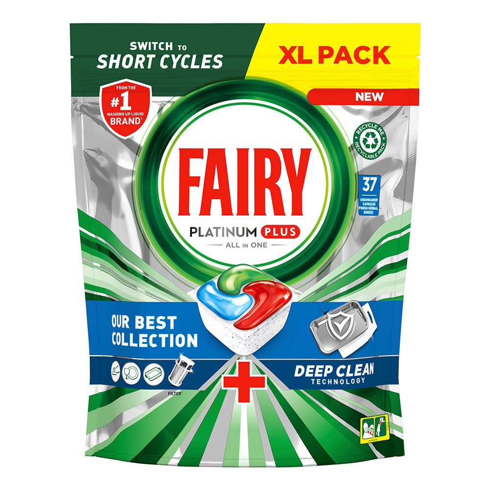 Fairy Platinum Plus Deep Clean Dishwasher Tablets 37ct Image 1