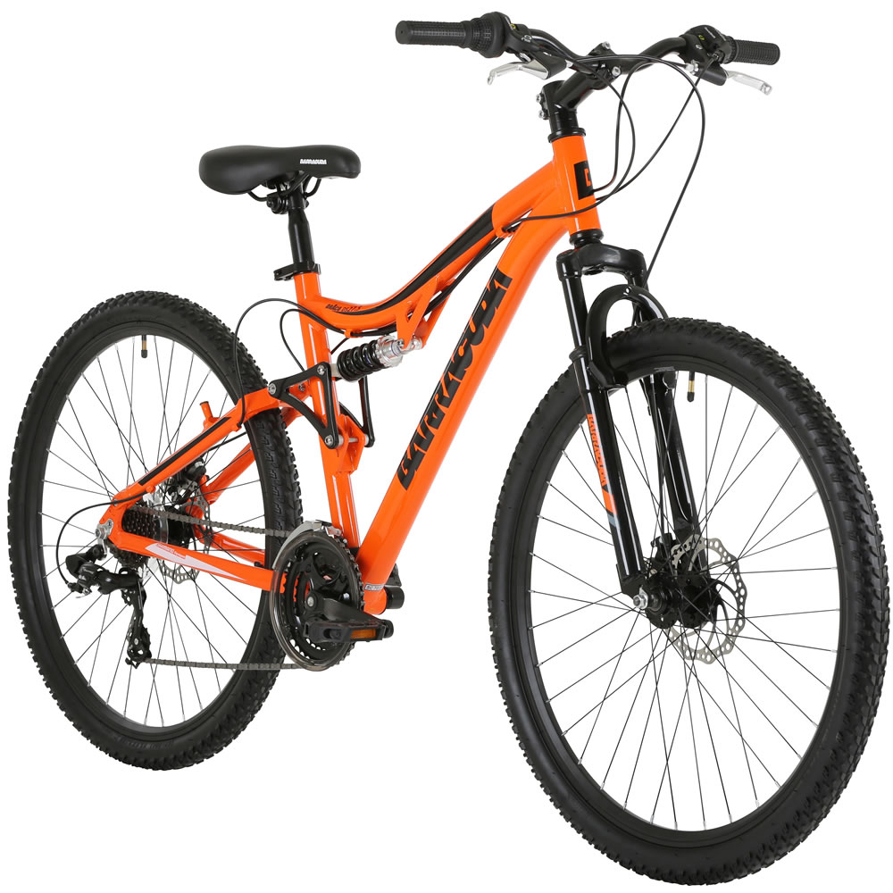 Barracuda Draco Mens Dual Suspension 21 Speed 18" Orange Mountain Bike Image 2