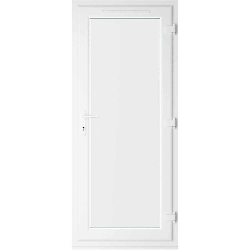 Crystal uPVC Double Glazed Grey White Door Full Glass Left hand Clear Glass 840x2090mm Image 2