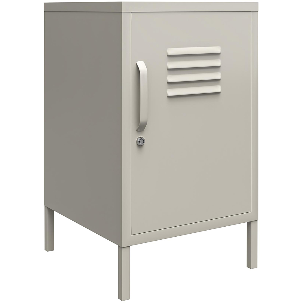 Dorel Bradford Single Door Taupe Metal Locker End Table Image 2