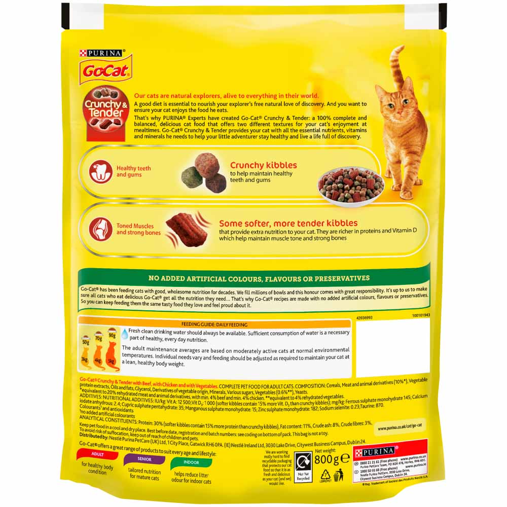 Go-Cat Crunchy and Tender Dry Cat Food Beef 800g Image 3