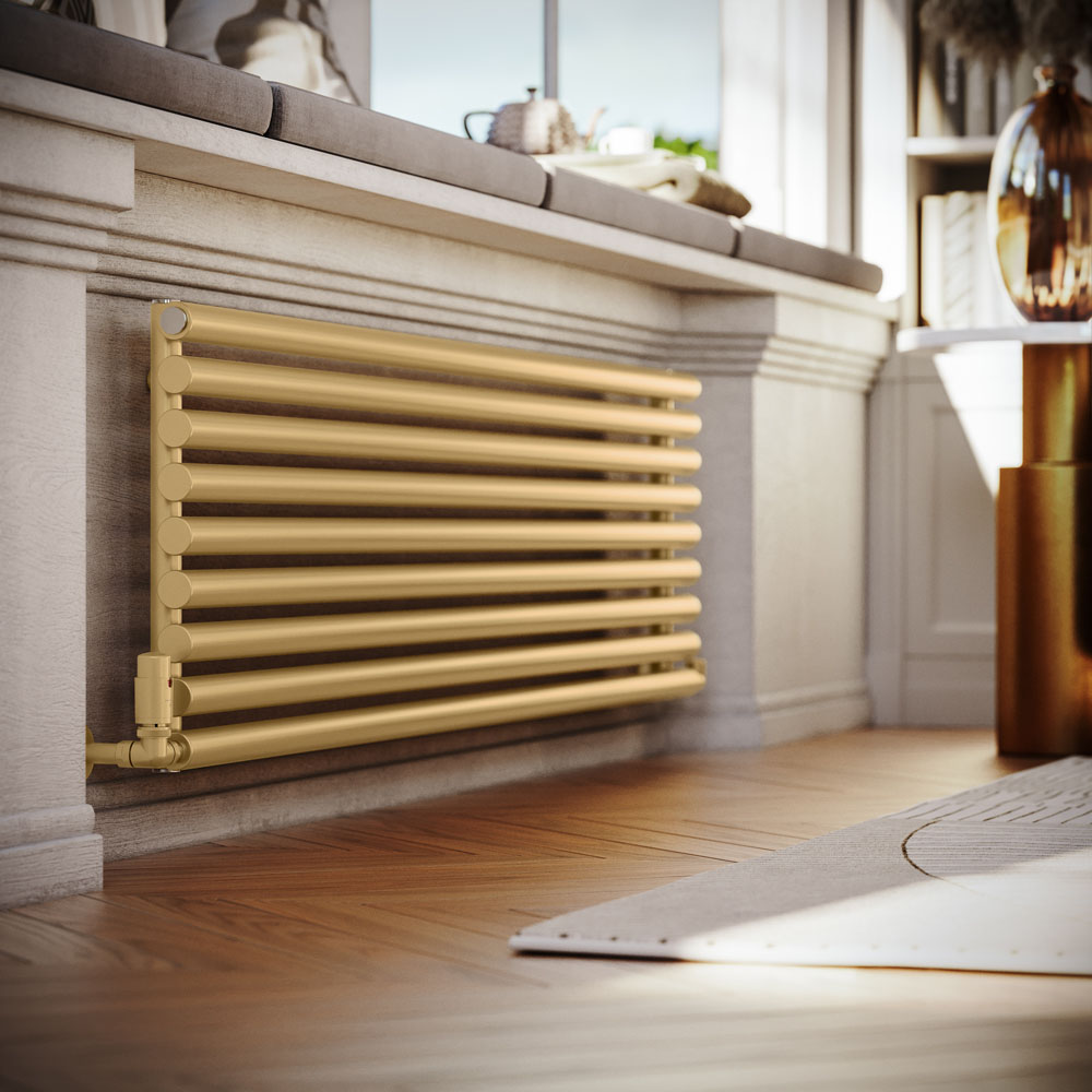 3516e Radiator Terma Rolo Room 3516 BTU Brass Radiator 1800 x 480mm | Wilko