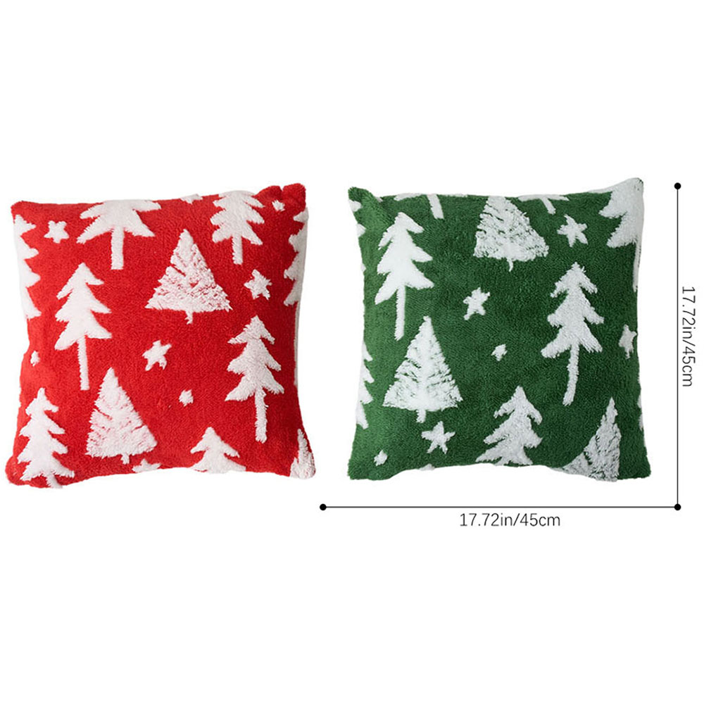 Living and Home 3D Christmas Tree Pattern Plush Throw Pillow 45 x 45cm 2 Pack Image 8