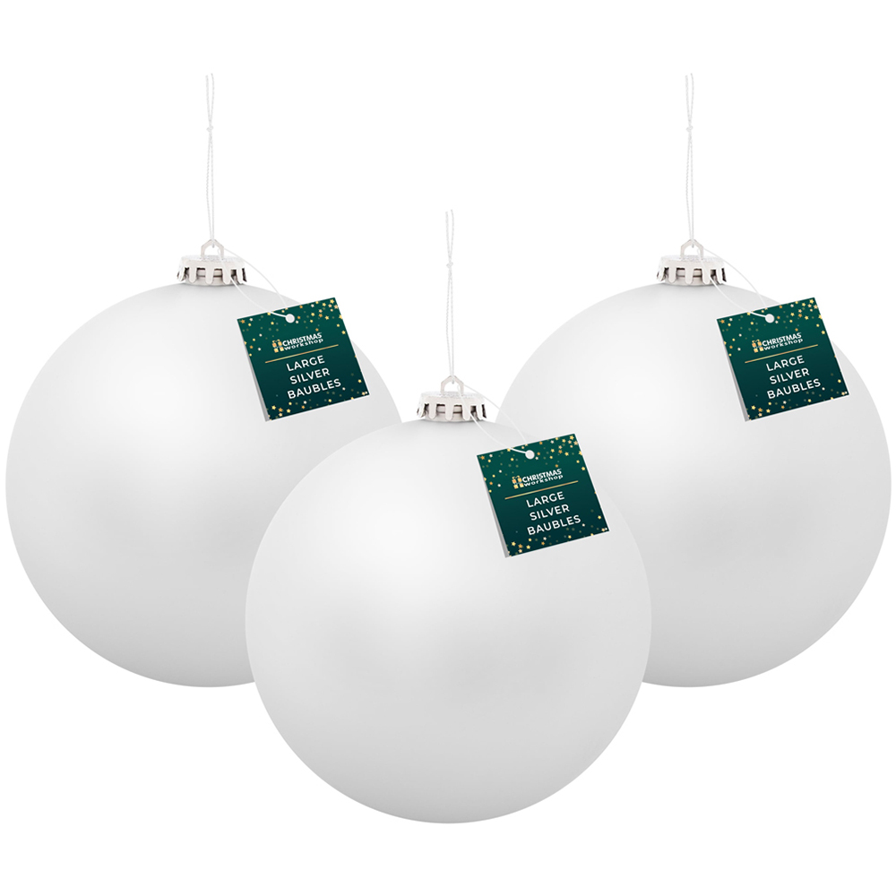 The Christmas Workshop Silver Matte Bauble 3 Pack Image 3
