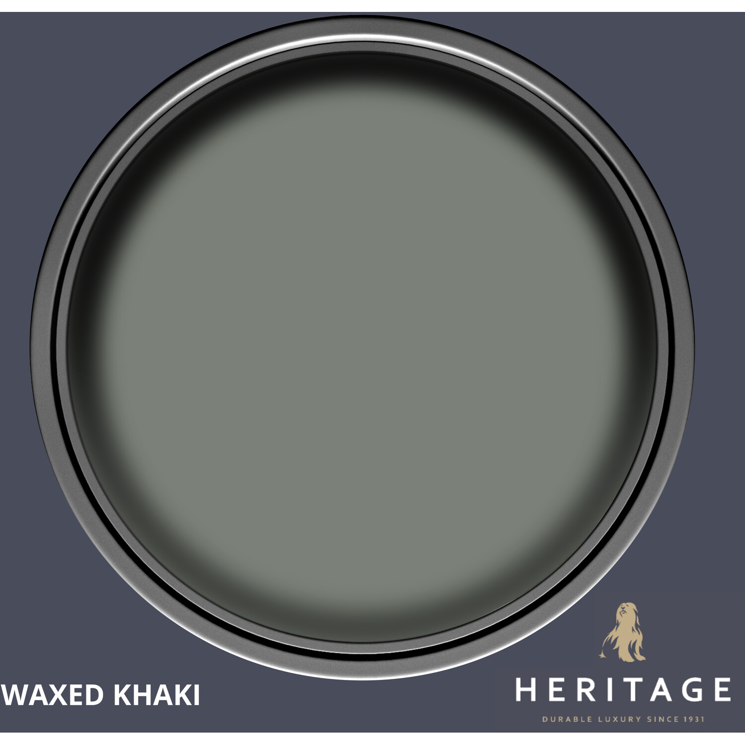 Dulux Heritage Walls and Ceilings Waxed Khaki Velvet Matt Emulsion Paint Tester Image 3