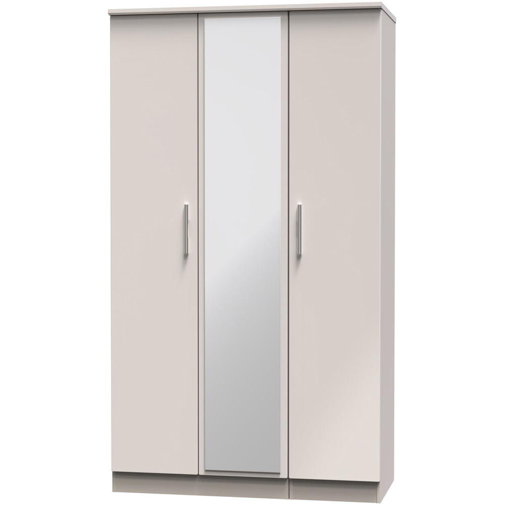 Crowndale Knightsbridge 3 Door Kashmir Gloss Mirror Wardrobe Ready Assembled Image 3