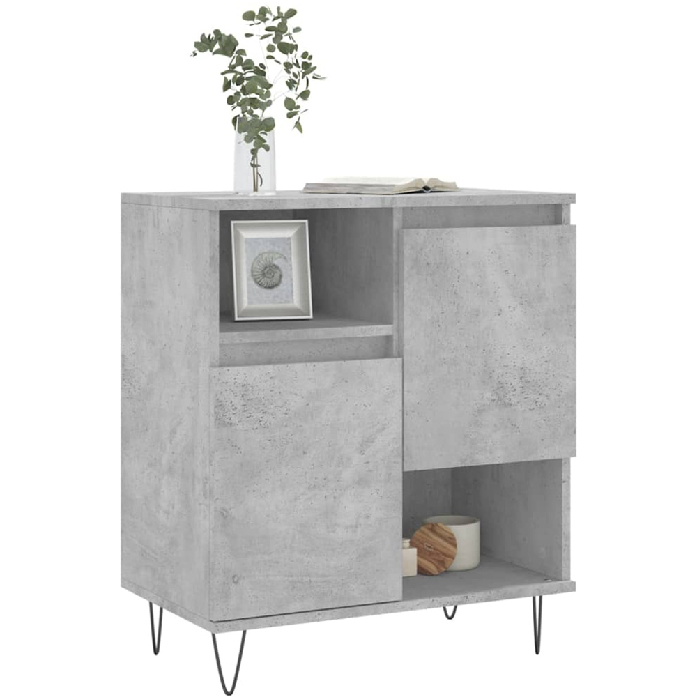 vidaXL 2 Door 2 Shelf Concrete Grey Sideboard Image 3