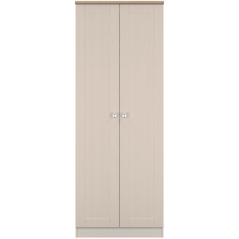 Crowndale Sussex 2 Door Kashmir Ash and Bardolino Oak Tall Wardrobe Ready Assembled Image 2