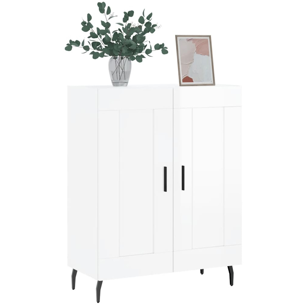 vidaXL 2 Door High Gloss White Sideboard Image 3
