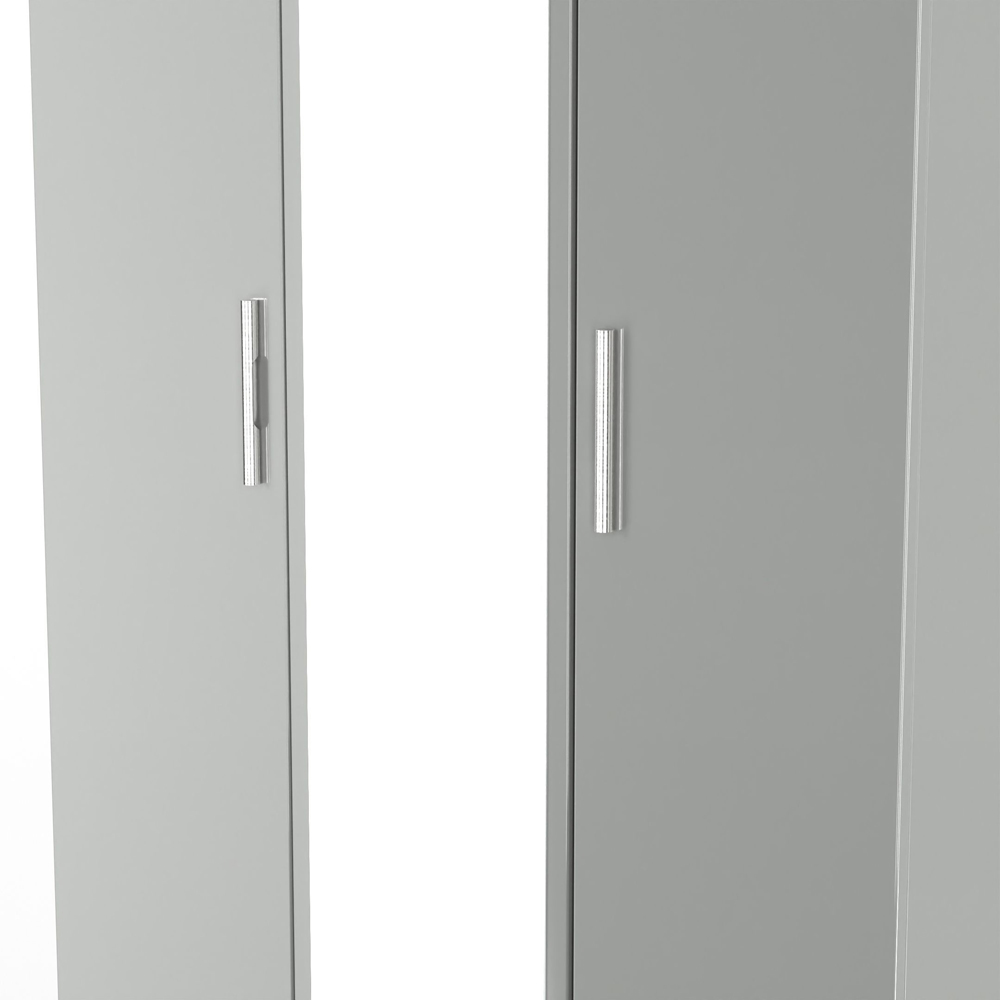 Crowndale Knightsbridge 3 Door Grey Gloss and Dusk Grey Mirror Wardrobe Ready Assembled Image 8