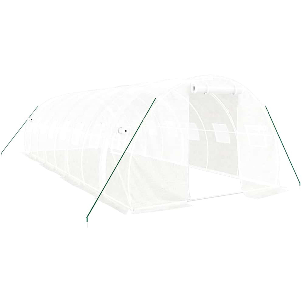 vidaXL White 9.8 x 26.2ft Greenhouse Image 1