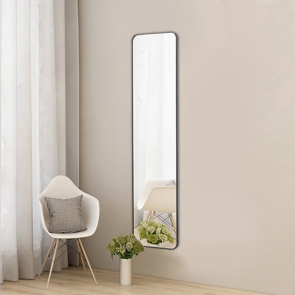 Living and Home Black Frame Full Length Door Mirror 28 x 118cm Image 8