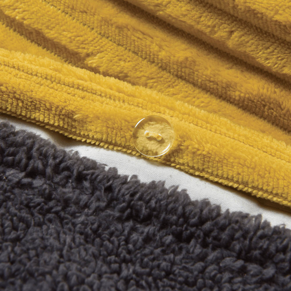 Velosso Single Ochre Plush Cord Duvet Set Image 3