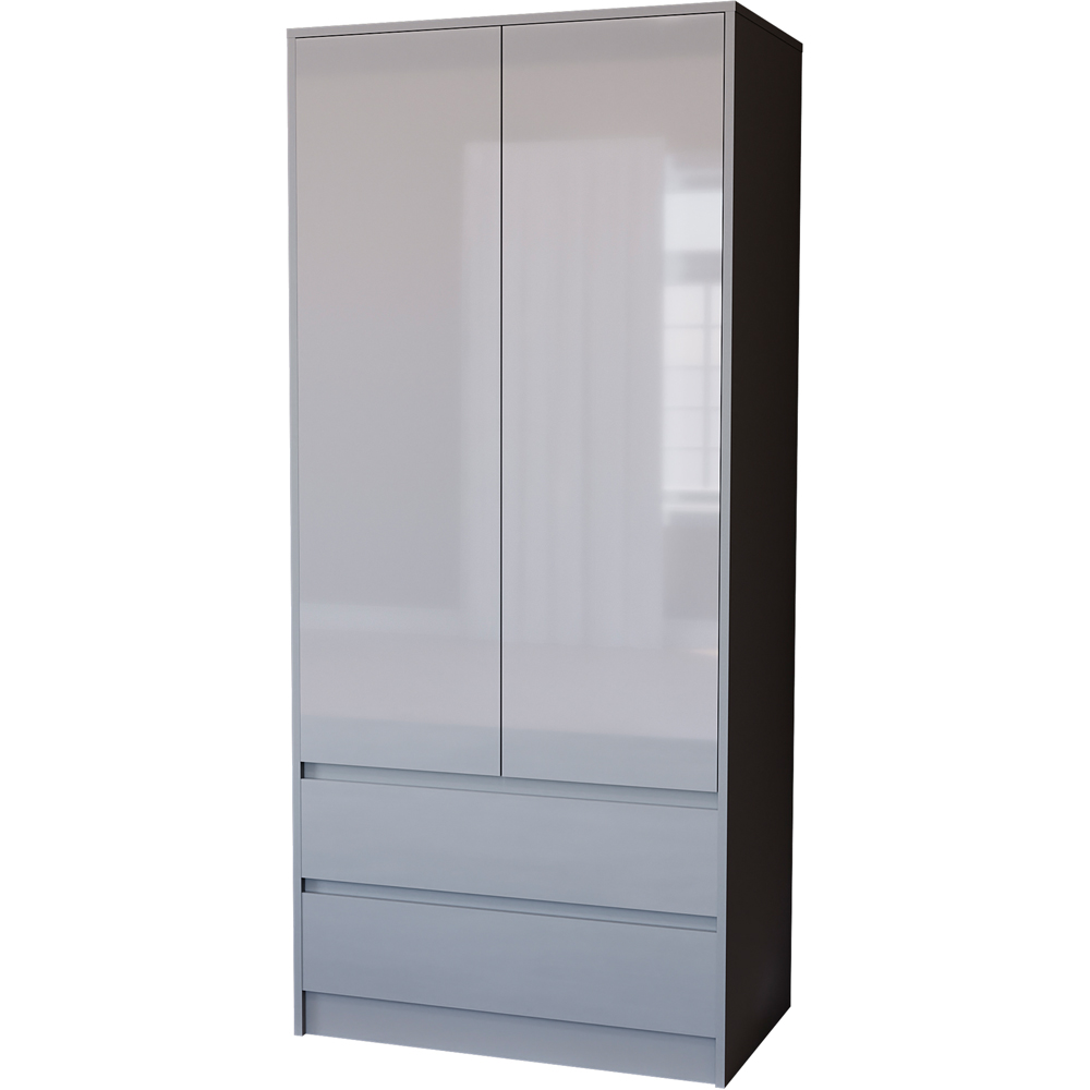 Vida Designs Glinton 2 Door 2 Drawer Grey Wardrobe Image 2