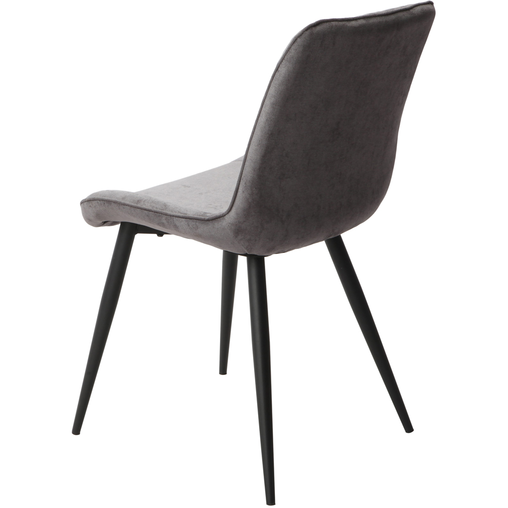 Core Products Aspen Set of 2 Grey and Black Diamond Stitch Dining Chair Image 6