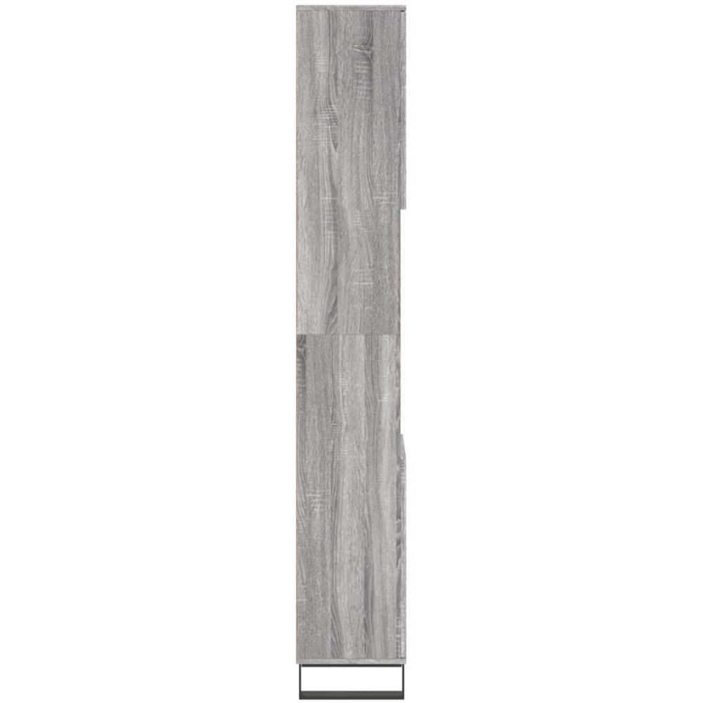 vidaXL 2 Door 2 Open Shelf Grey Sonoma Engineered Wood Bathroom Cabinet Image 7