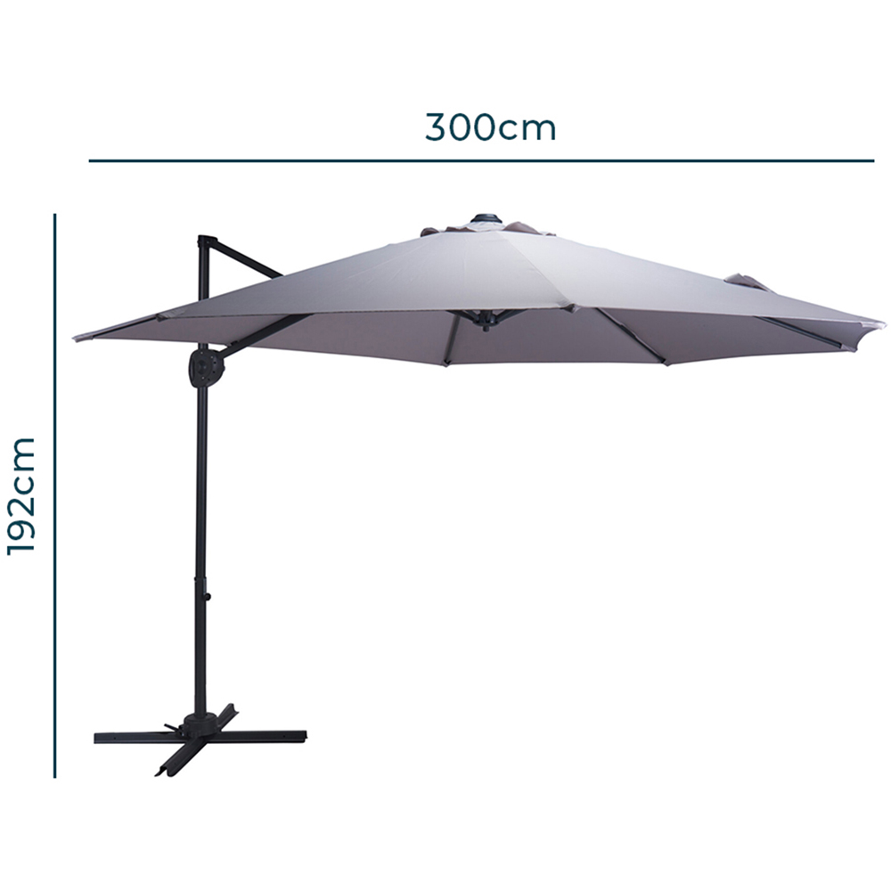 Jack Stonehouse Light Grey Crank and Tilt Roma Parasol 3m Image 6