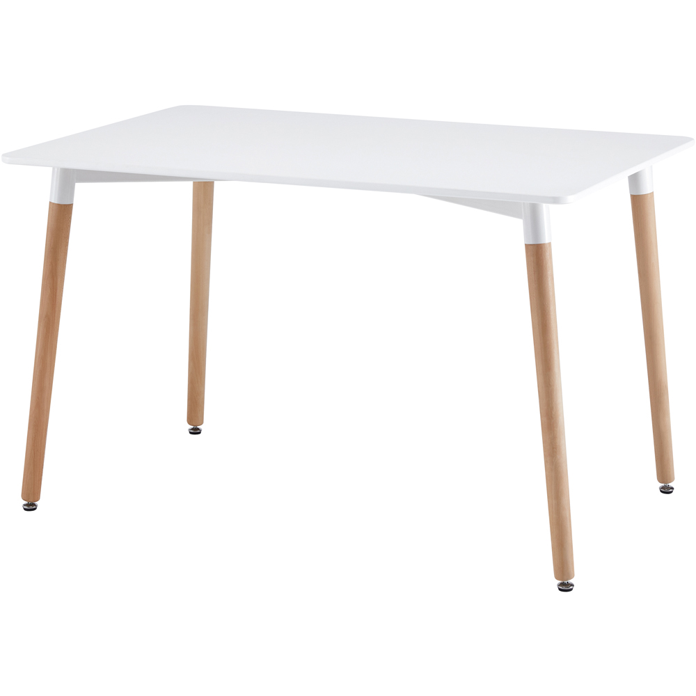 Comfy Living 4 Seater Rectangular Dining Set White and Grey Image 5