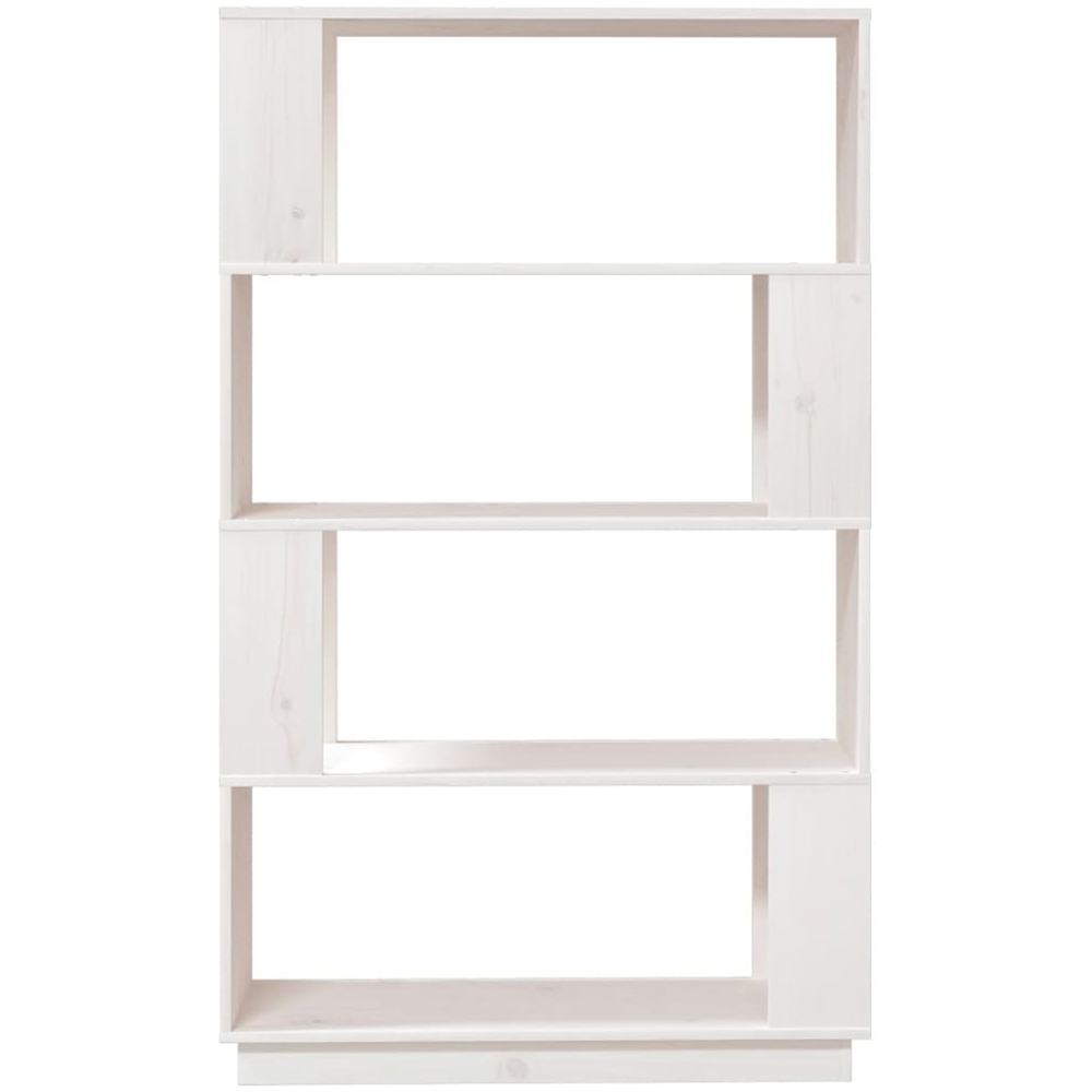 vidaXL 4 Shelf White Solid Wood Pine Bookcase Image 3