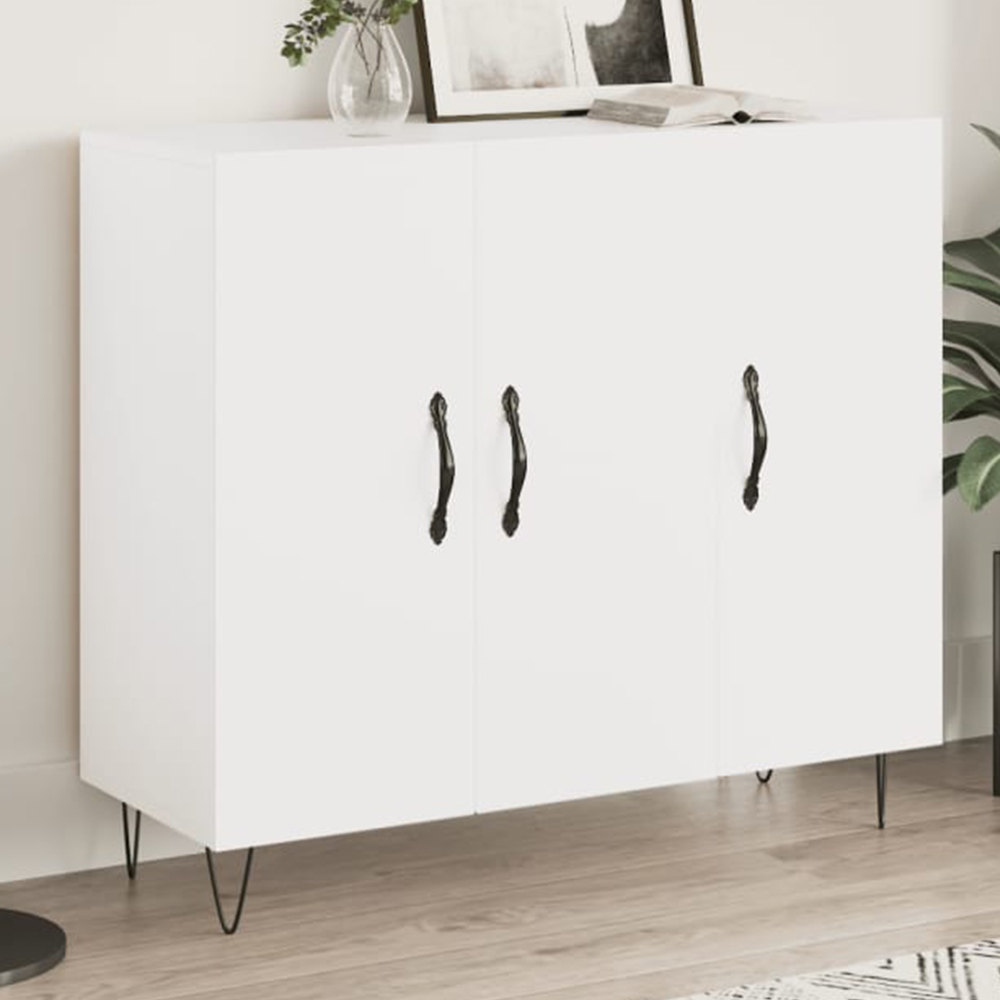 vidaXL 3 Door White Sideboard Image 1