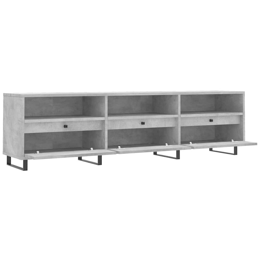 vidaXL 3 Door 3 Shelf Concrete Grey TV Cabinet Image 4