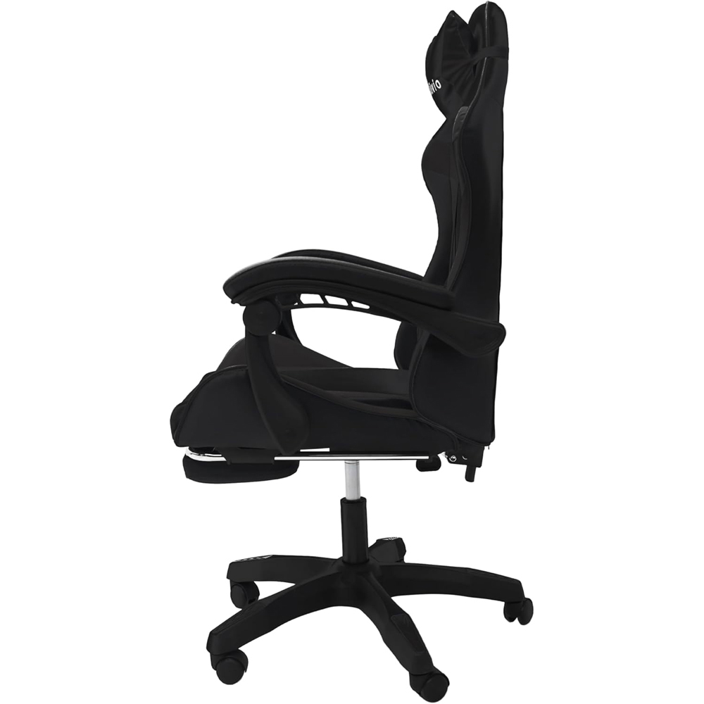 Alivio Black Ergonomic Swivel Gaming Chair with Footrest and Lumbar Support Image 4