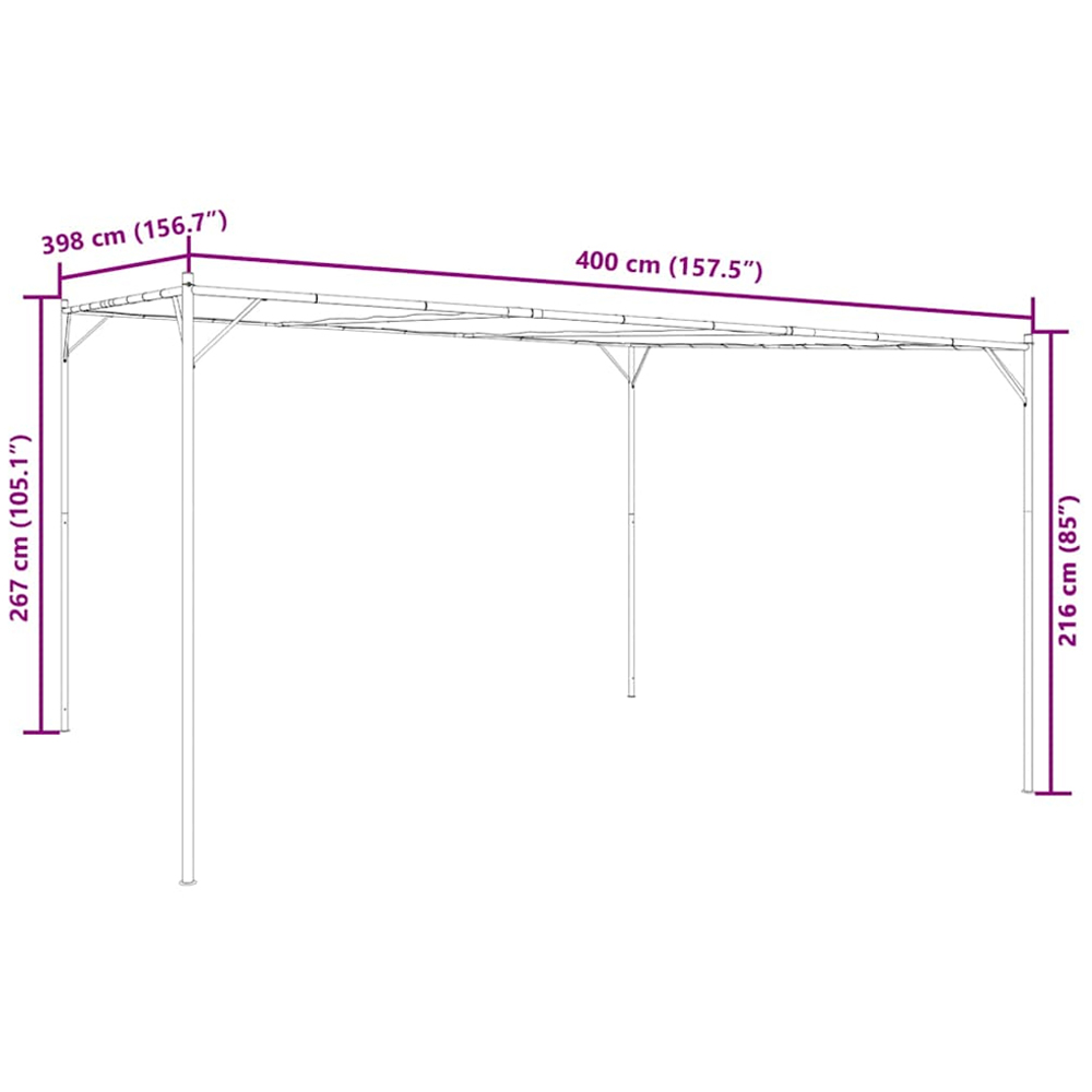 vidaXL 4 x 4m White Waterproof Gazebo Image 9