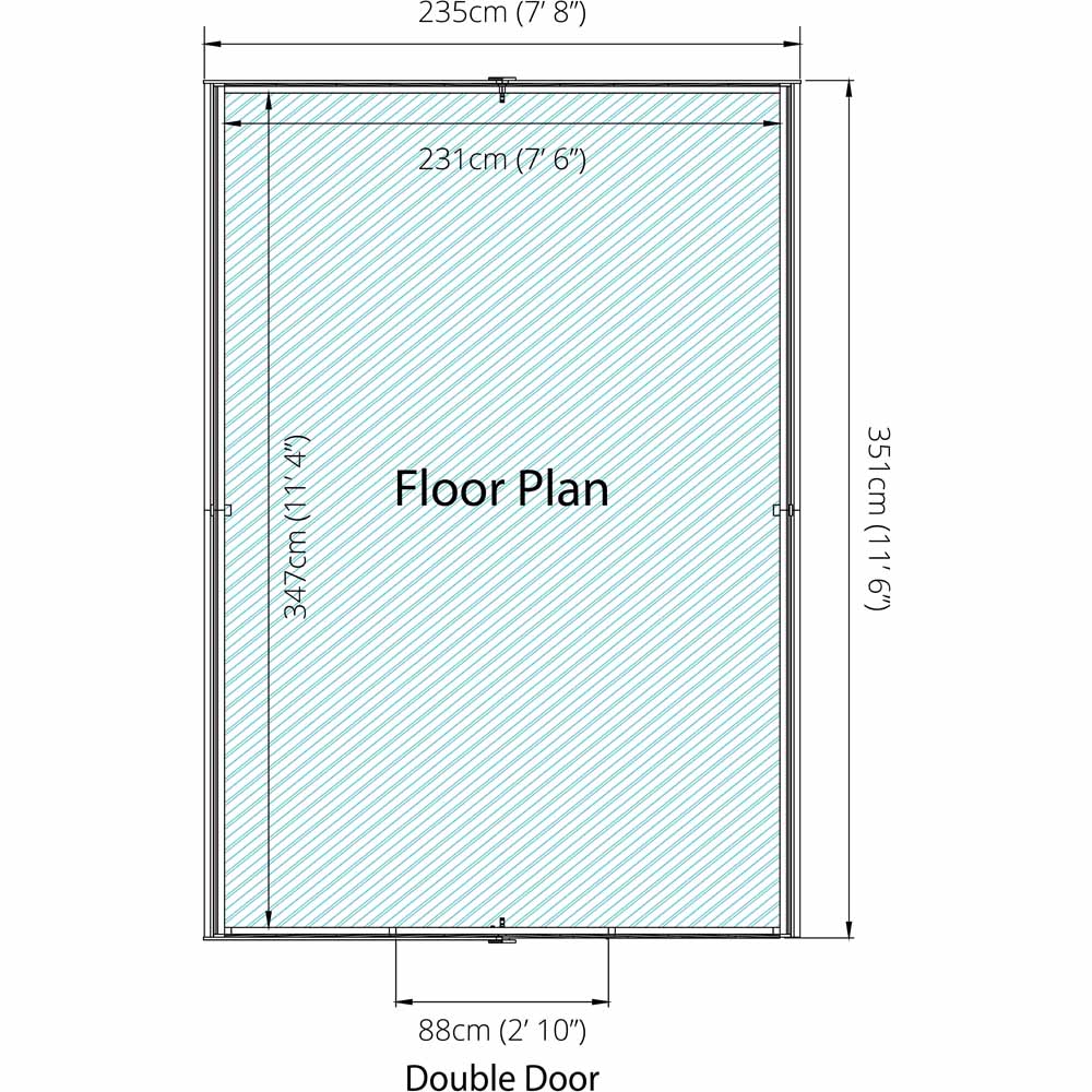 Mercia 12 x 8ft Double Door Overlap Apex Shed Image 2