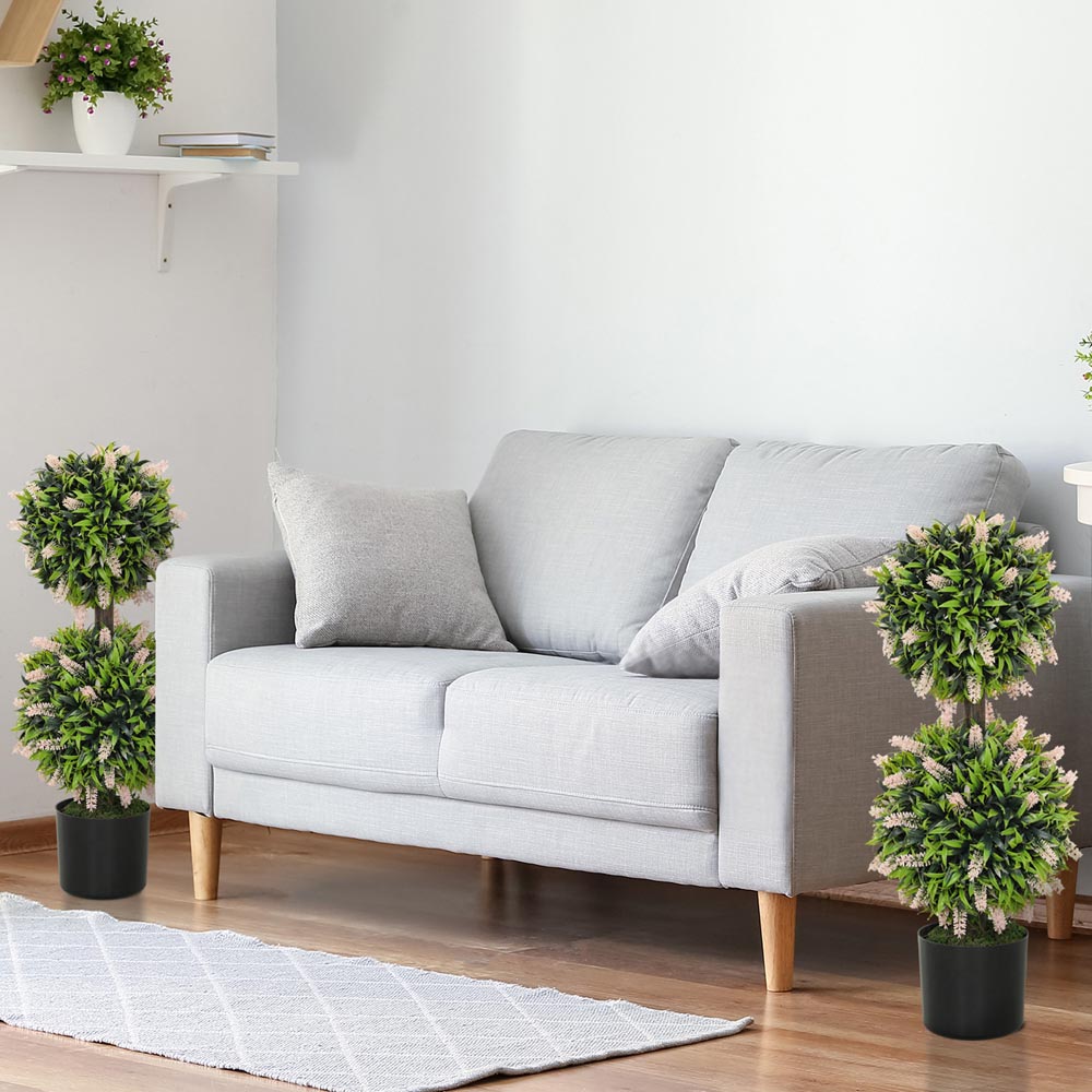 Portland Pink Lavender Flower Artificial Plant in Pot 2 Pack Image 6