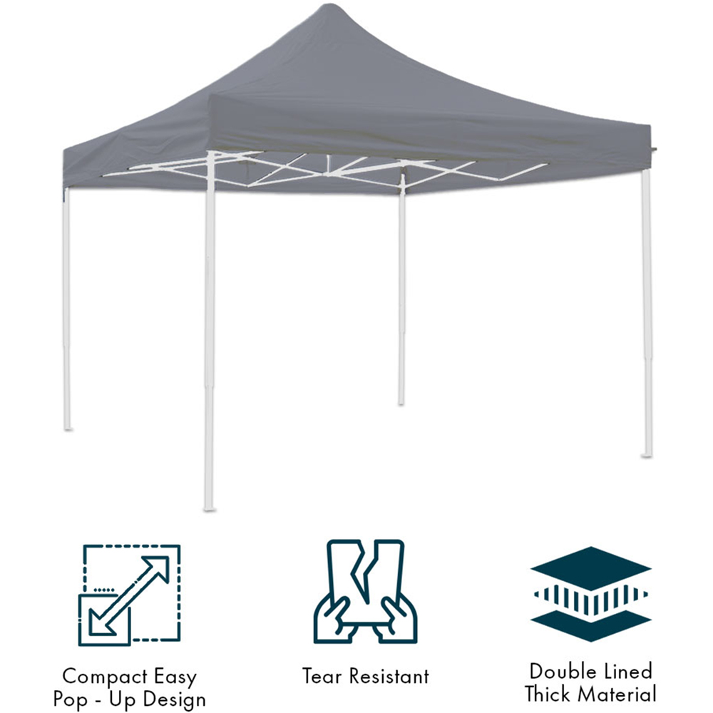 Jack Stonehouse 3 x 3m Dark Grey Portable Pop Up Gazebo Image 7