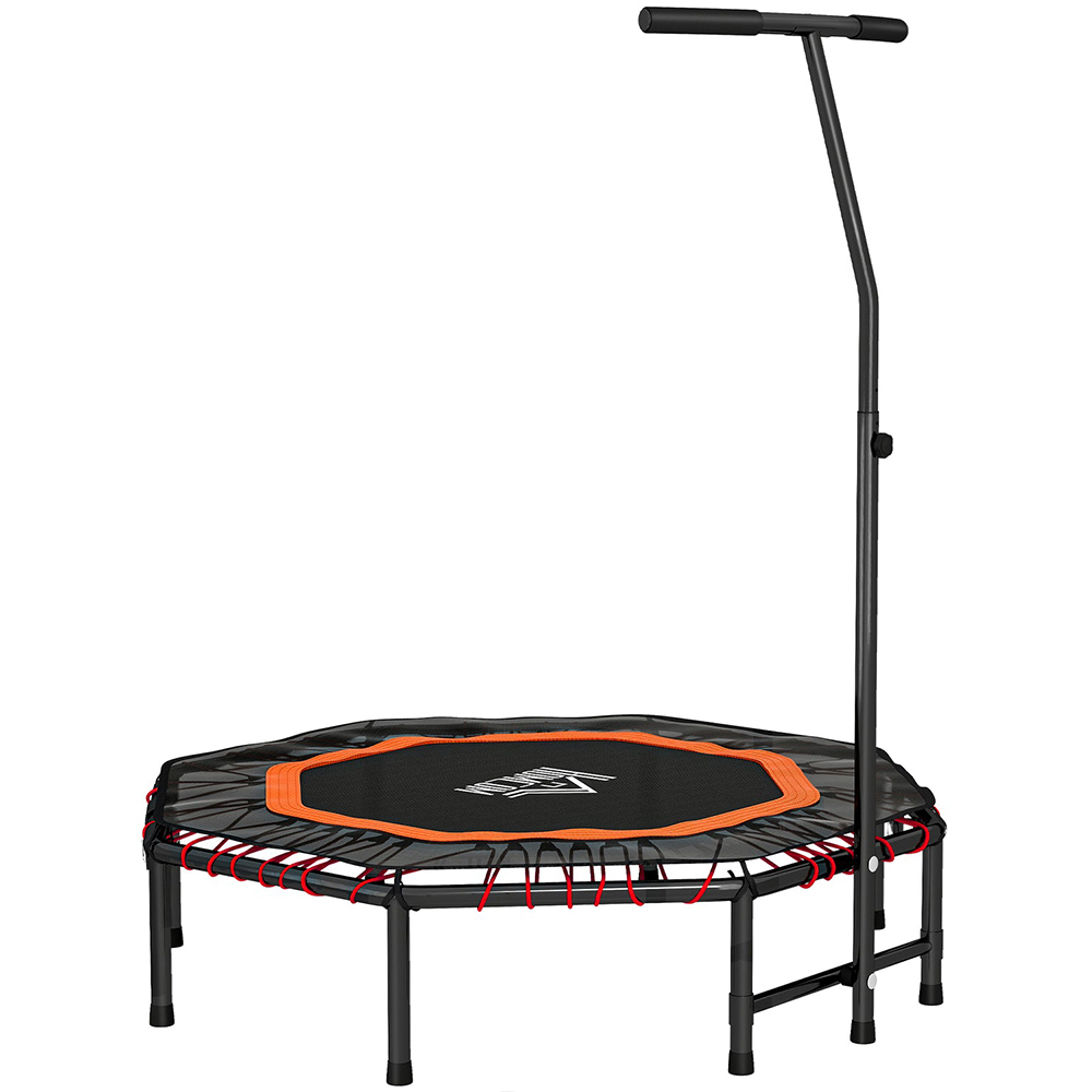 HOMCOM 4ft Orange Foldable Mini Trampoline with Adjust Handle Image 1