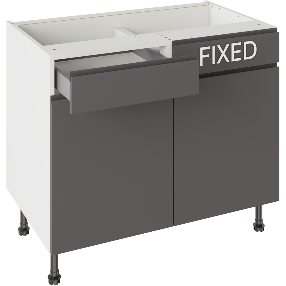Kitchen Kit J-Pull Gloss Graphite Drawerline Base Cabinet 1000mm Image 3
