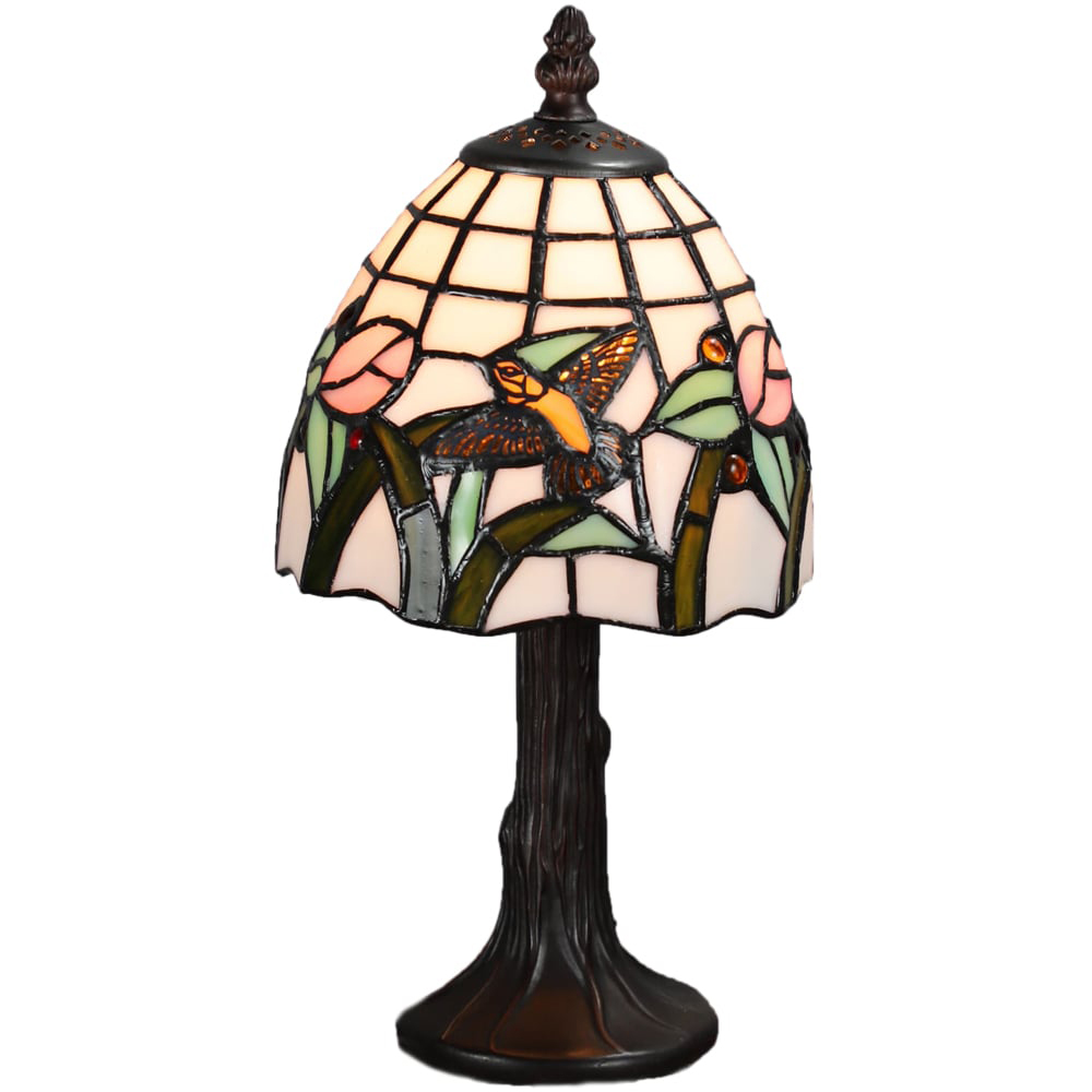 Acacia Home Tiffany Floral Humming Bird Table Lamp 15.2cm Image 1