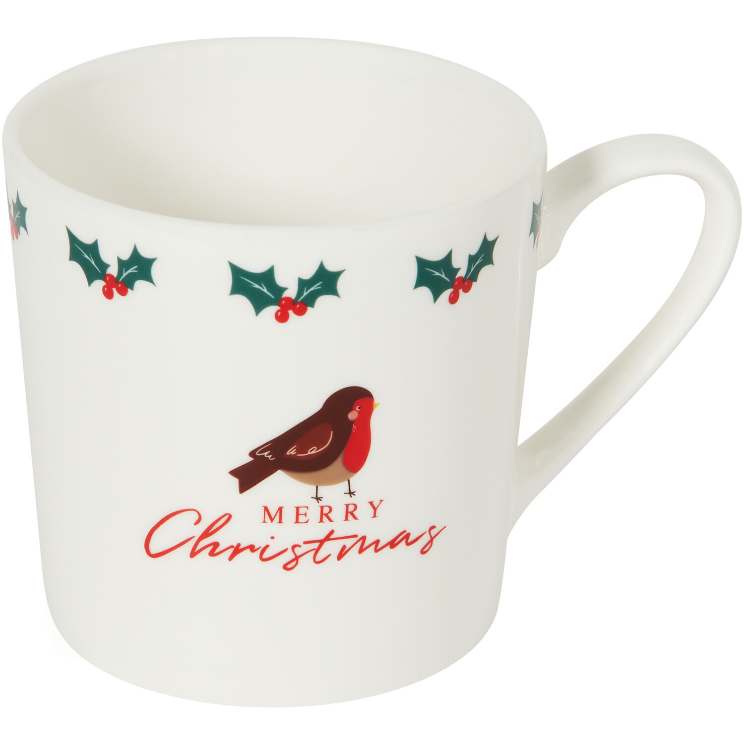 Pack of 4 Festive Robin Mug - White Image 3