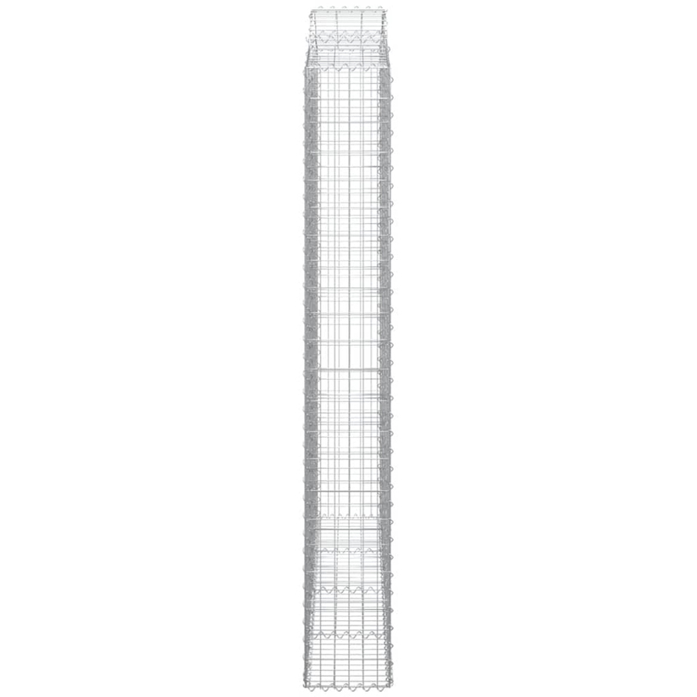 vidaXL Silver Galvanised Iron Arched Gabion Basket 200 x 30 x 220/240cm 3 Pack Image 3