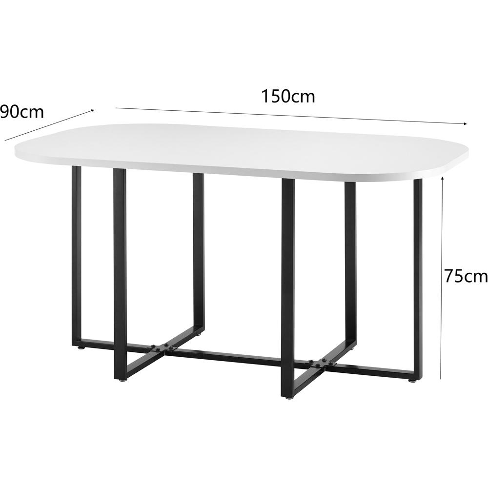 Comfy Living 6 Seater Dining Set White and Grey Image 9
