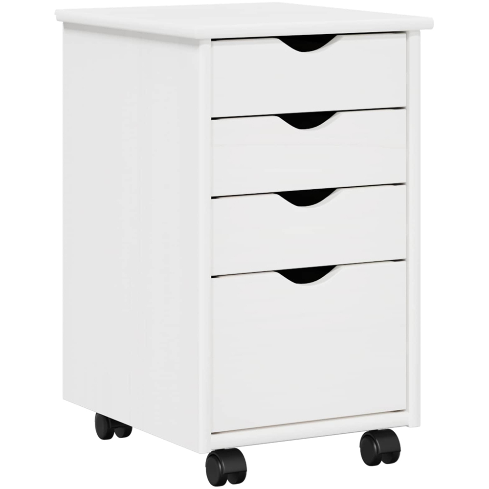 vidaXL 4 Drawer White Rolling Storage Cabinet Image 2