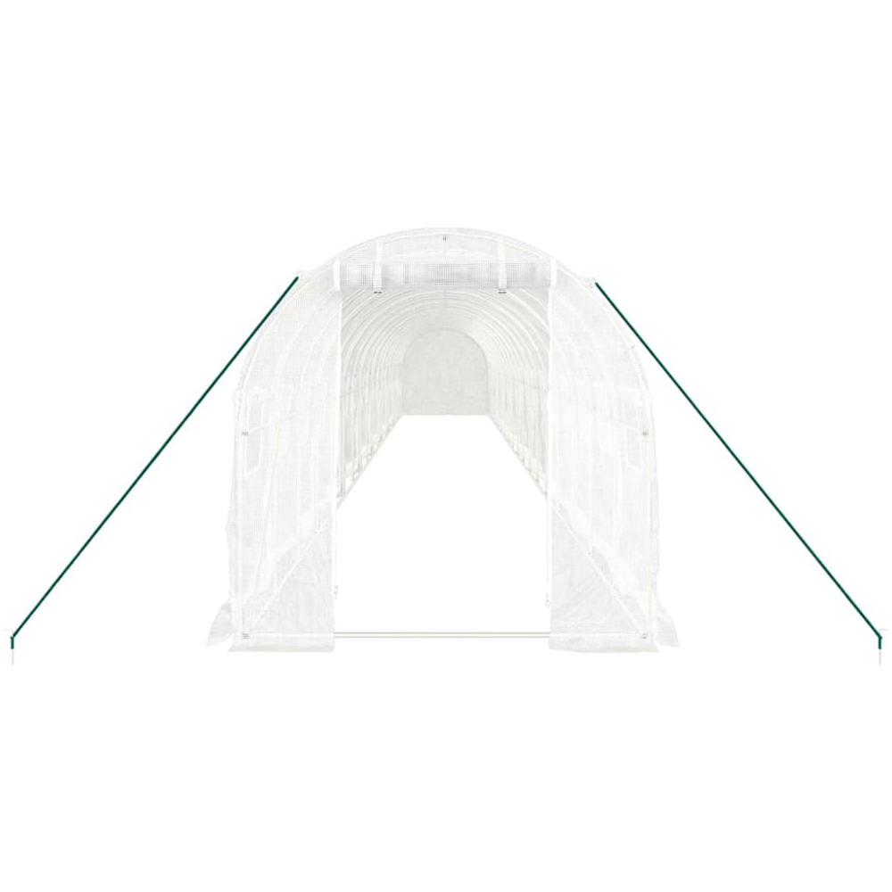 vidaXL White Polyethylene Galvanised Steel Frame 59 x 6.5ft Greenhouse Image 3