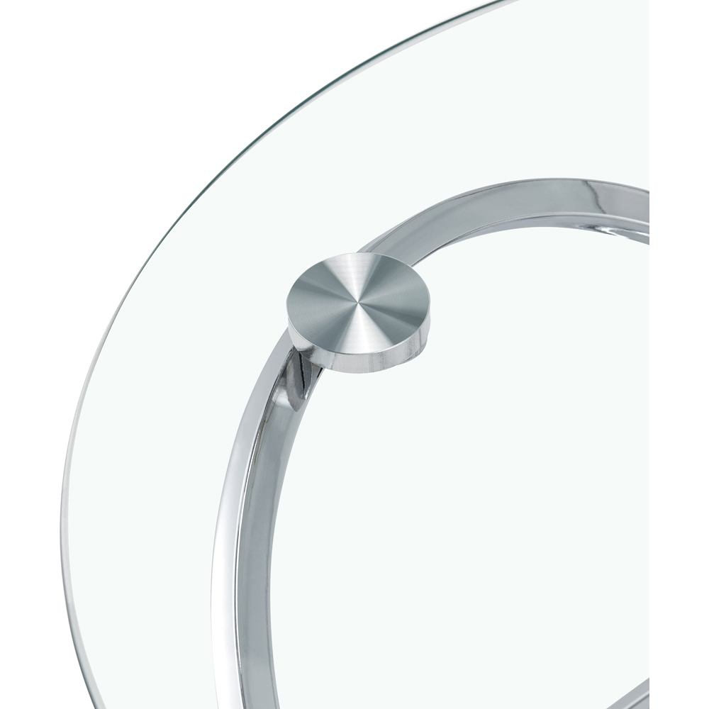 Comfy Living Silver Effect Tempered Glass Side Table Image 4