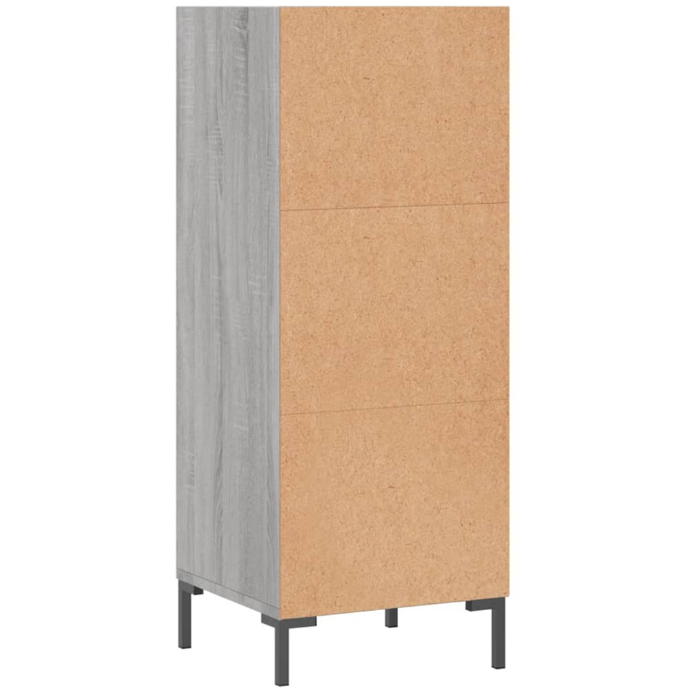 vidaXL 3 Shelf Grey Sonoma Wooden Sideboard Image 6
