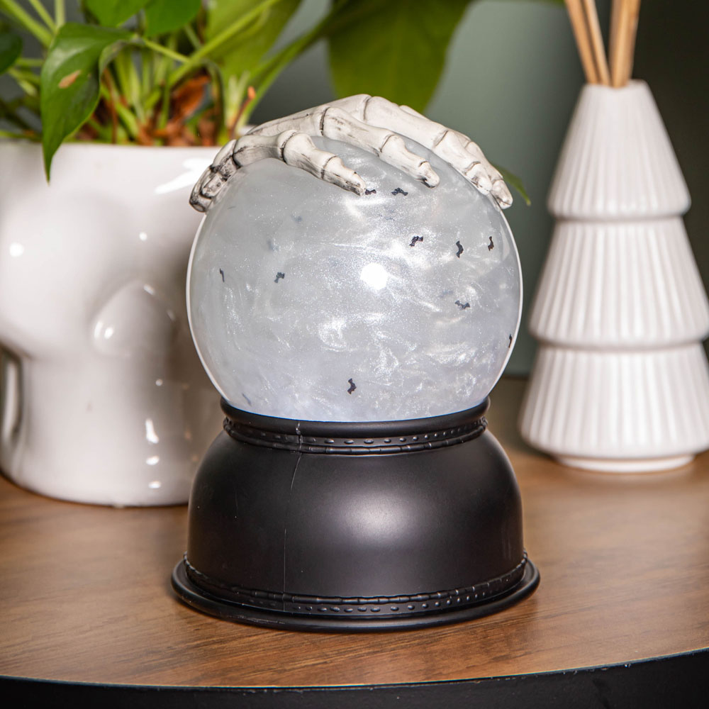 Samuel Alexander Light up Grey Skeleton Hand Globe Decoration 15cm Image 3