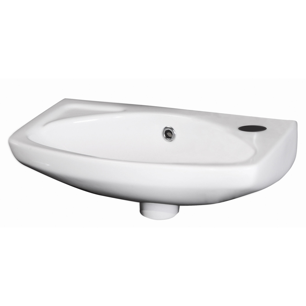 nuie Melbourne 1 Tap Hole White Wall Hung Curved Basin 450mm Image 1