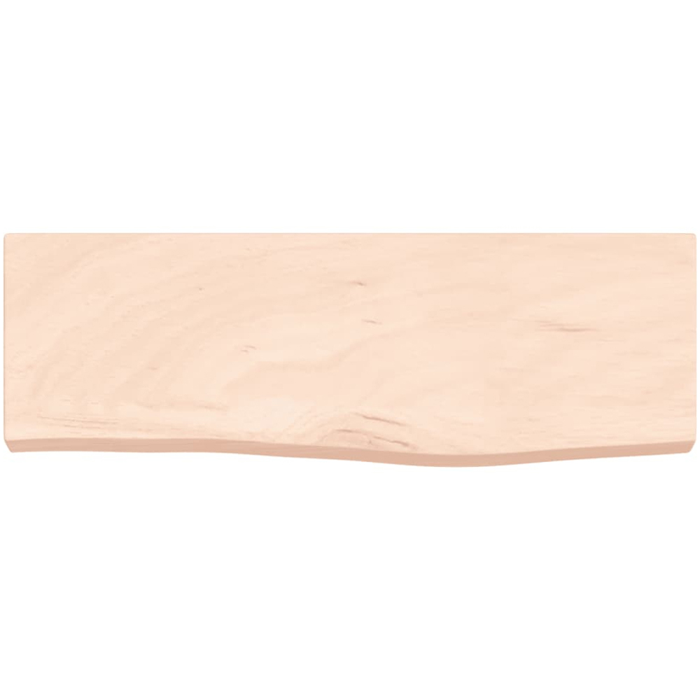 vidaXL 100cm Natural Untreated Solid Oak Wood Floating Wall Shelf Image 3