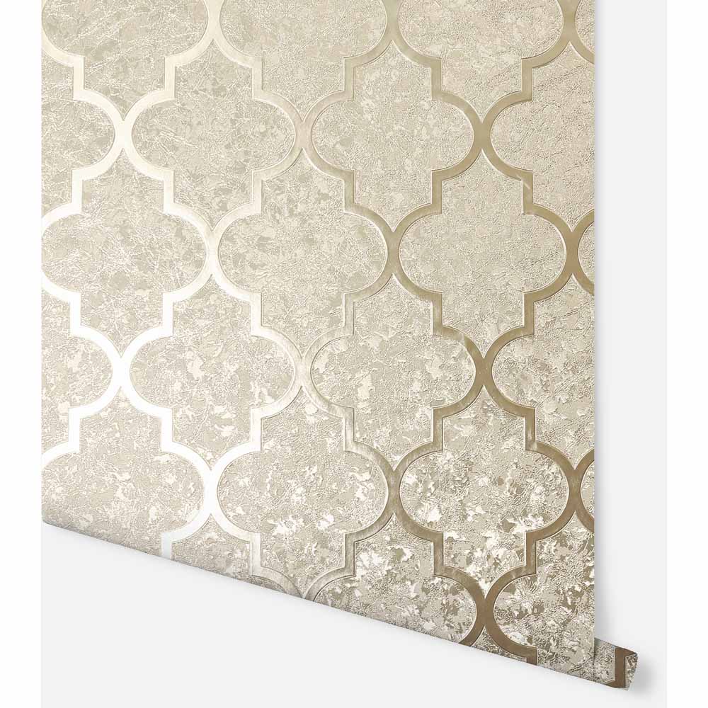 Arthouse Velvet Trellis Champagne Wallpaper Wilko