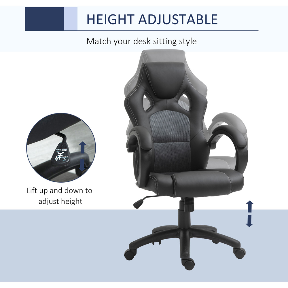 Portland Black Faux Leather Swivel Computer Desk Office Chair Image 7