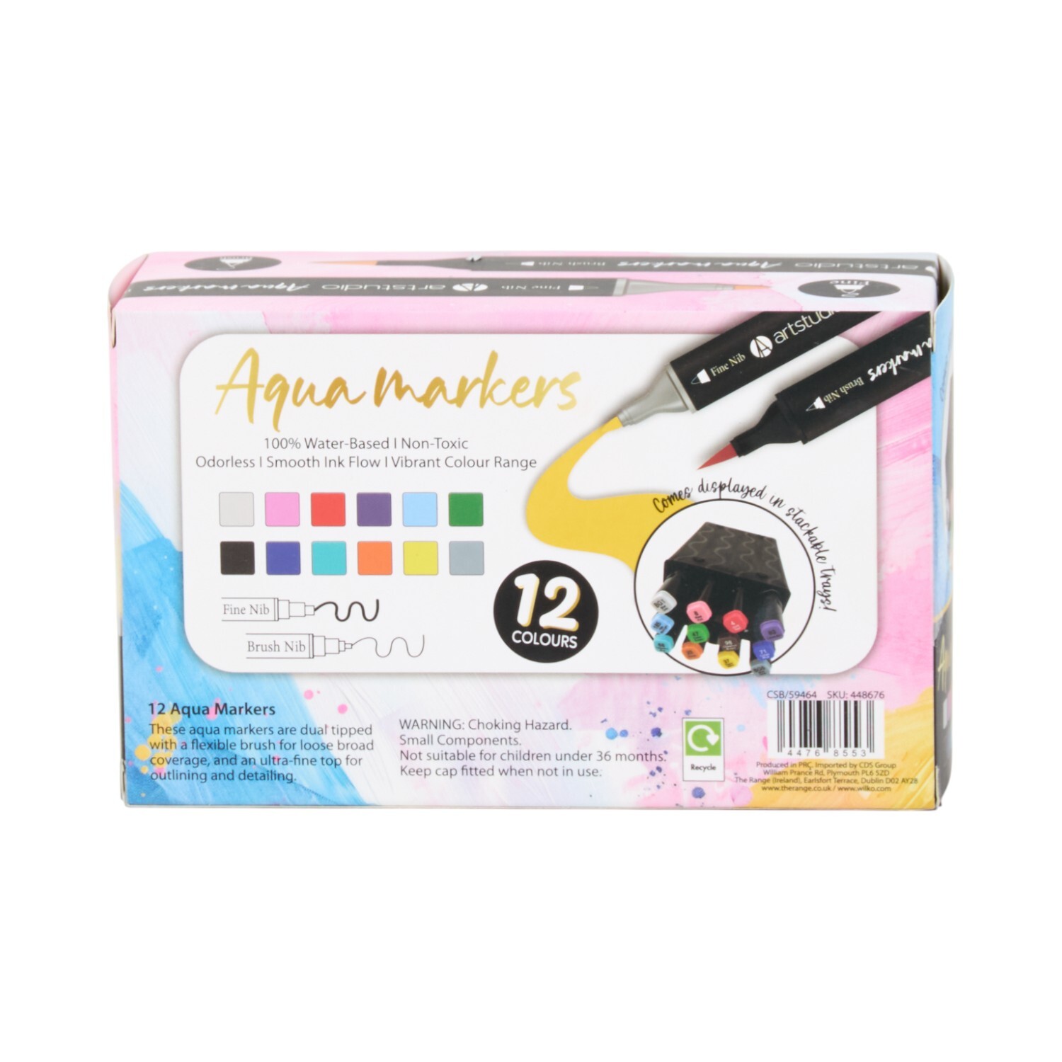 Pack of 12 Twin Aqua Markers Image 6