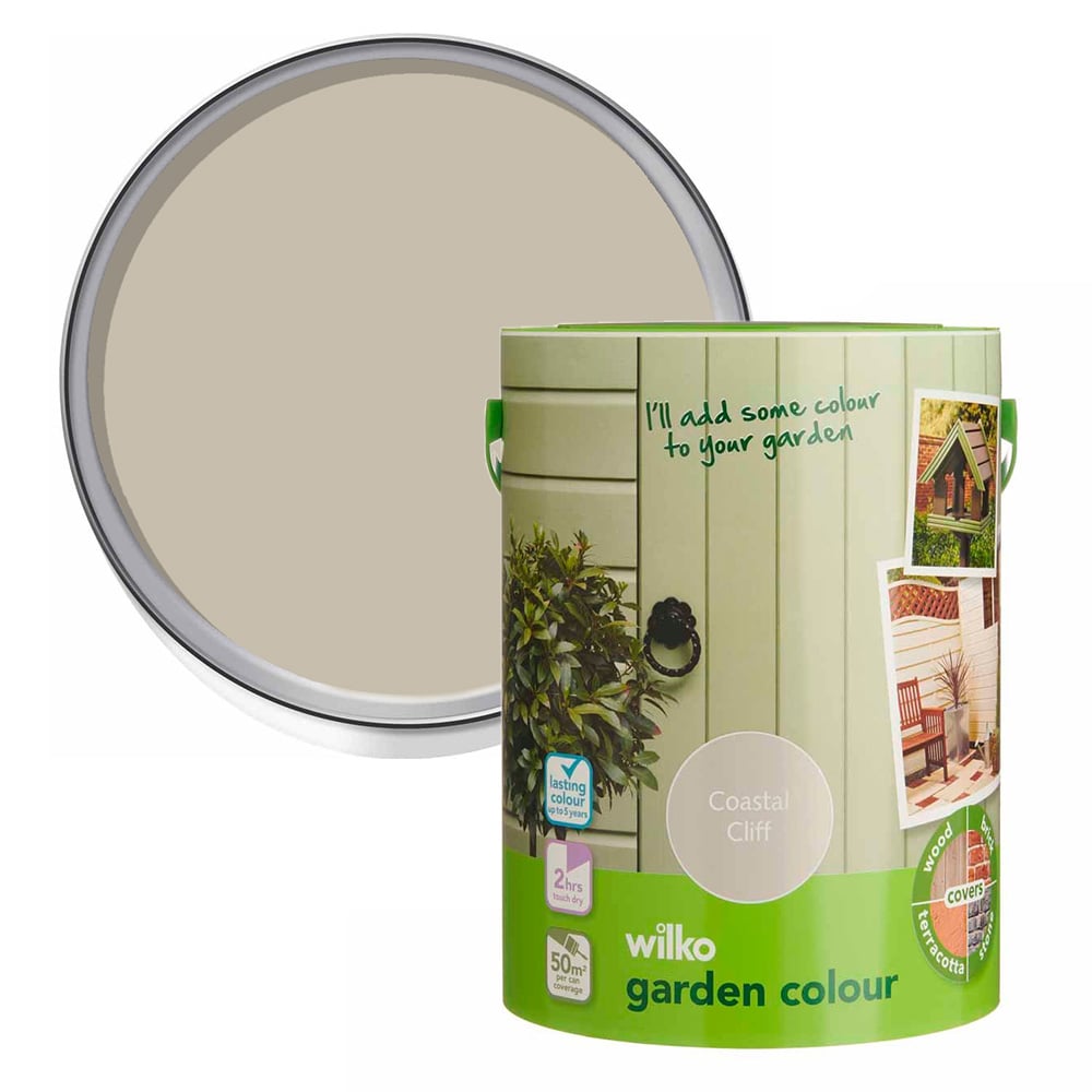 Wilko Garden Colour Coastal Cliff Wood Paint 5L Image 1