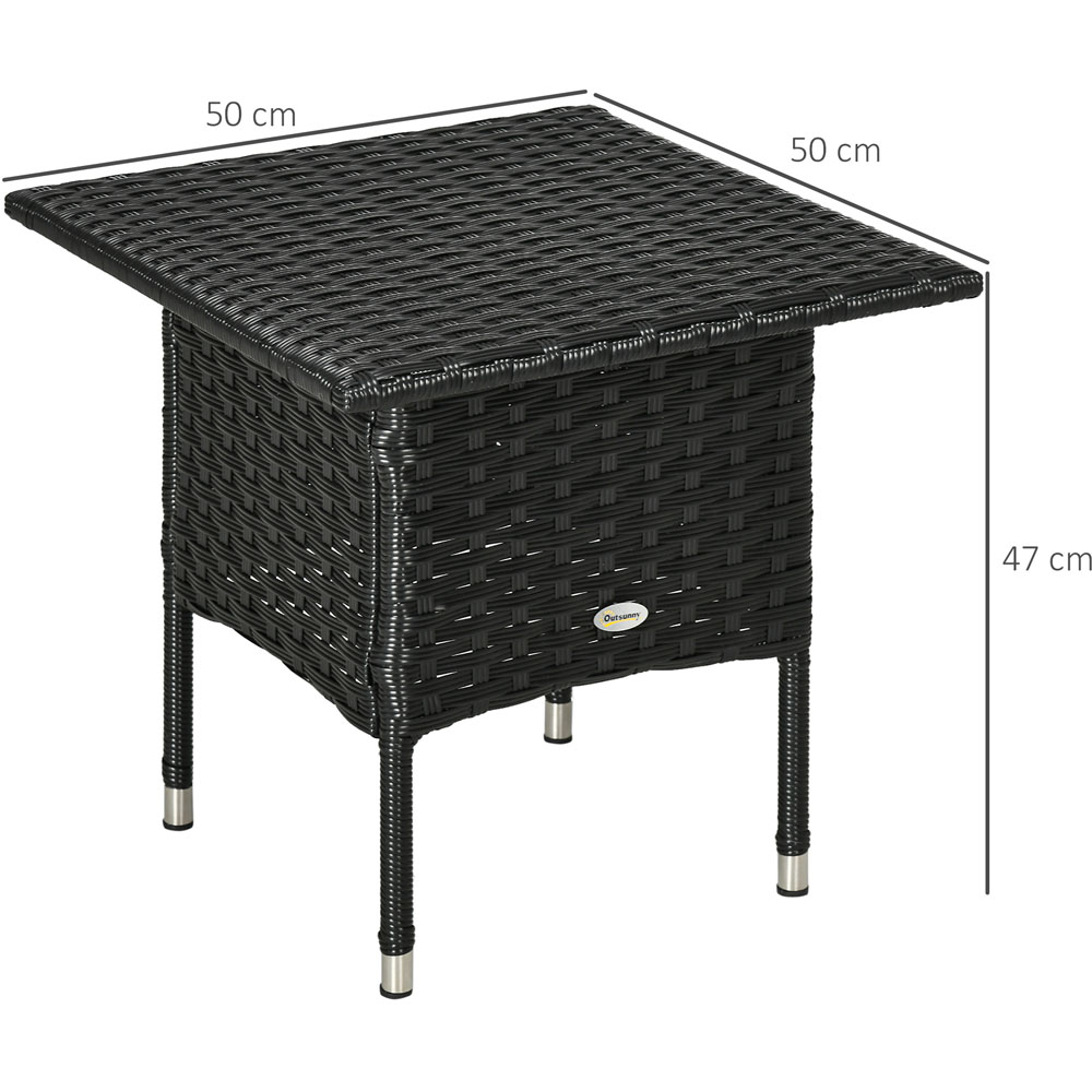 Outsunny Black Rattan Side Table Image 5